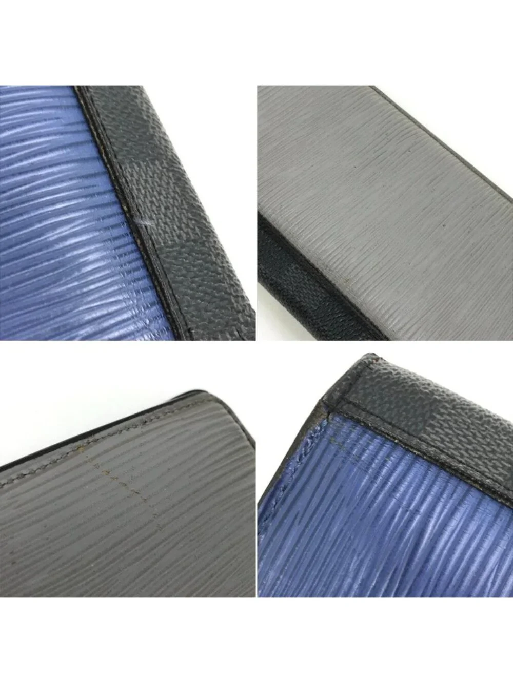 Louis Vuitton Wallet Epi Damier Graphite Portefeuille Brazza Blue Gray